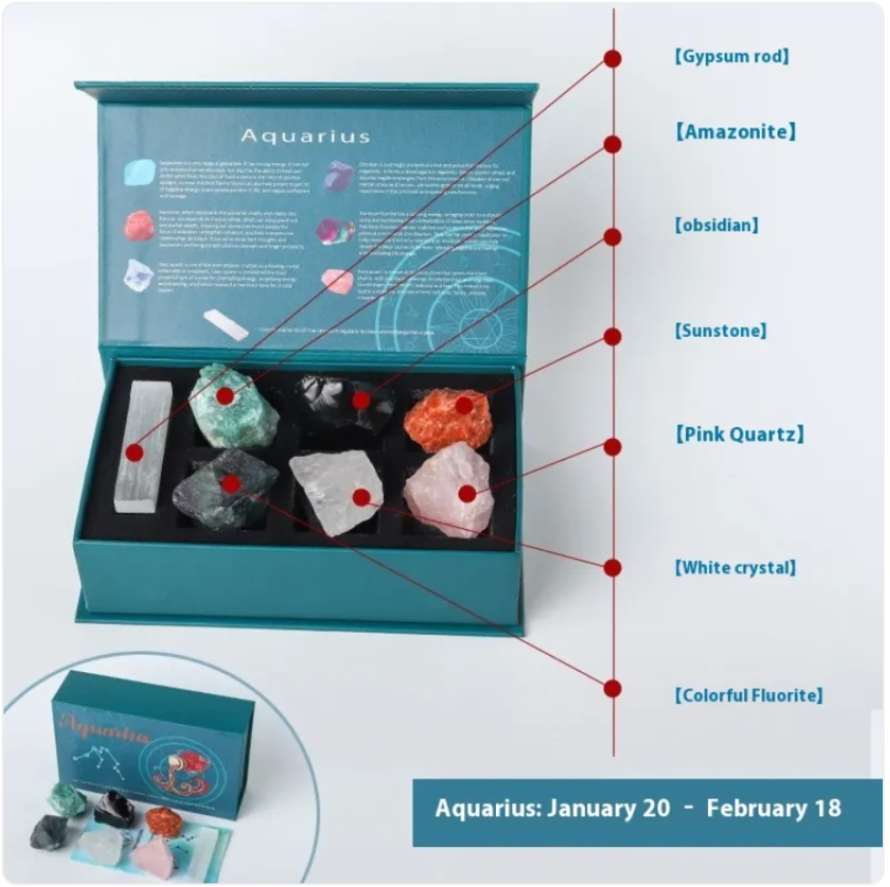 Zodiac Natural Crystal Stone Set